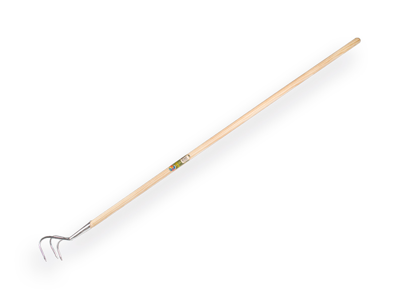 Krabber 3 tands verzinkt met IKAPE steel 150 x 2,8 cm. FSC 100%
