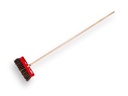Straatbezem SOLIDE bassine/afrique, rood gelakt 30 cm, met IKAPE steel 150 x 2,8 cm en stokhouder