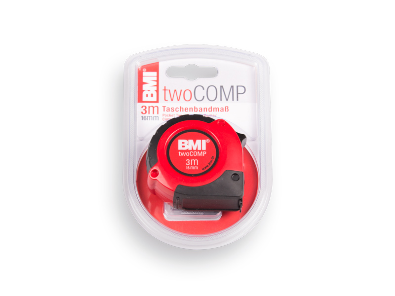 Rolbandmaat BMI Twocomp 3 meter x 16 mm, ABS behuizing