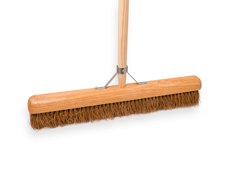 Zaalveger SOLIDE kokos 60 cm, ronde kap, met IKAPE steel 150 x 2,8 cm en stokhouder. FSC 100%