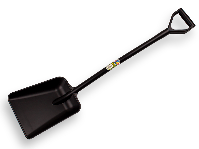 Ballastschop ATLAS zwart PP met fiberglas 112 cm, 27 x 34 cm, met D-steel, HACCP