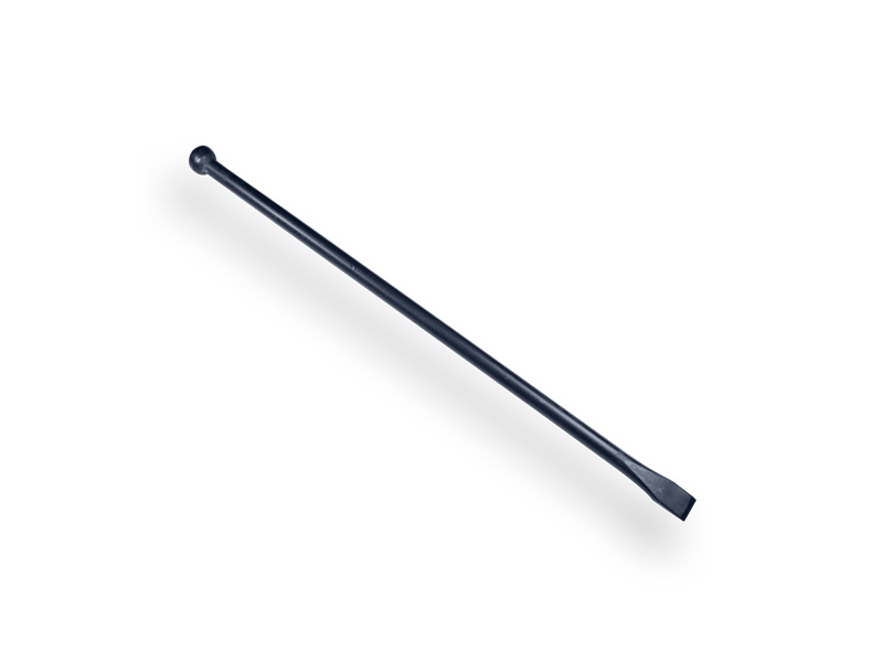 Stootijzer DE WIT 100 cm geheel rond, met platte beitel en knop