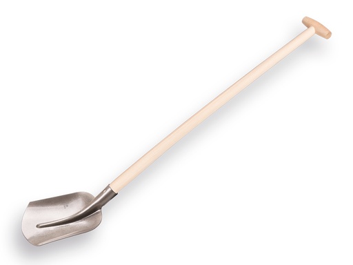 [780675] Schepbats 3/4 00, blank gelakt, met PE import schopsteel 100 cm gebogen