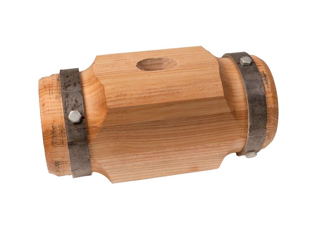 Sleg ATLAS rond, gelamineerd Essenhout, met stalen ringen, zonder steel