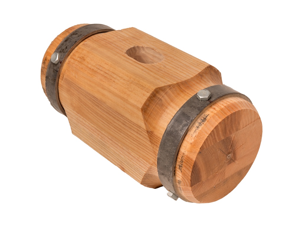 Sleg ATLAS rond, gelamineerd Essenhout, met stalen ringen, zonder steel