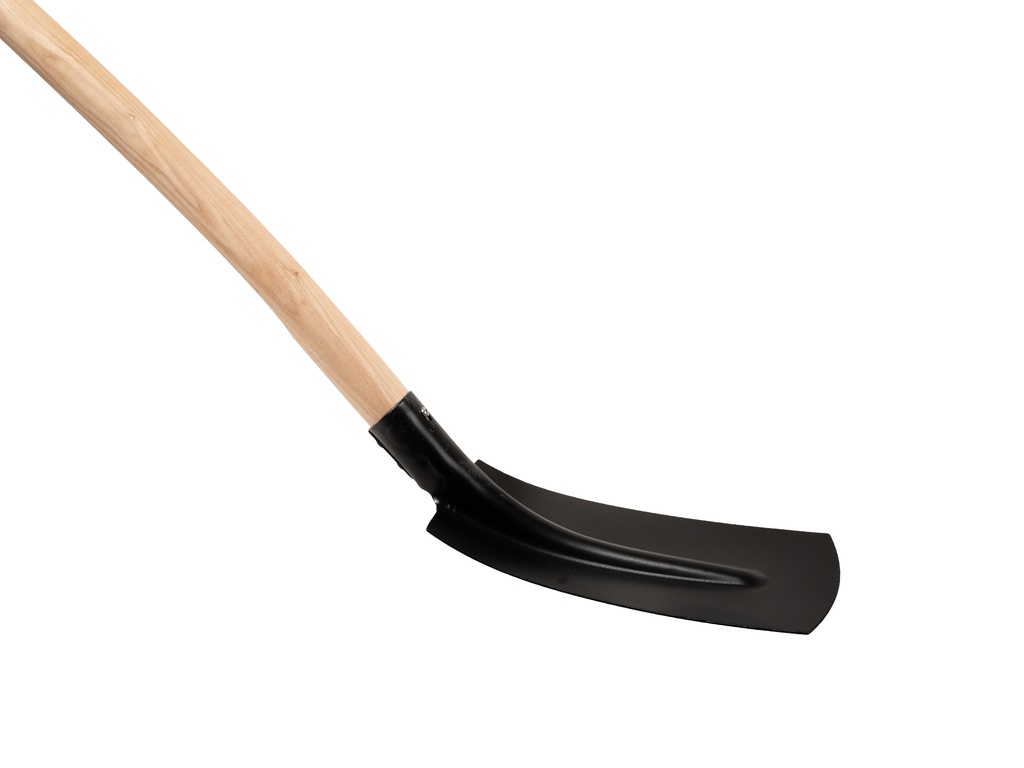 Kabelschop ATLAS 14 cm 1/2 zwart, onderkant recht, extra gehard, met ATLAS batsesteel 130 cm