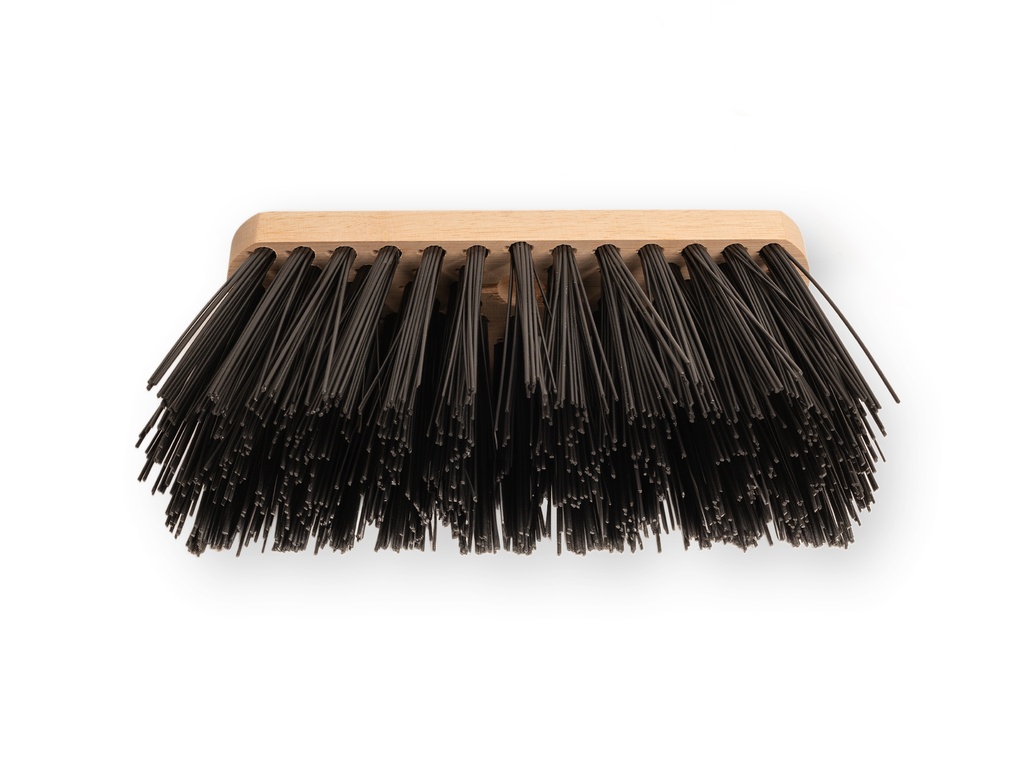 Straatbezem SOLIDE PVC zwart 30 cm, vezeldikte 1,5 mm, vlakke kap, zonder steel. FSC 100%