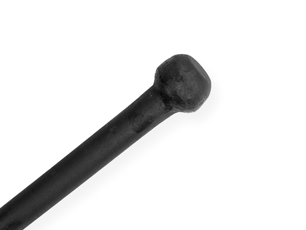 Stootijzer 150 cm geheel rond, platte beitel en knop
