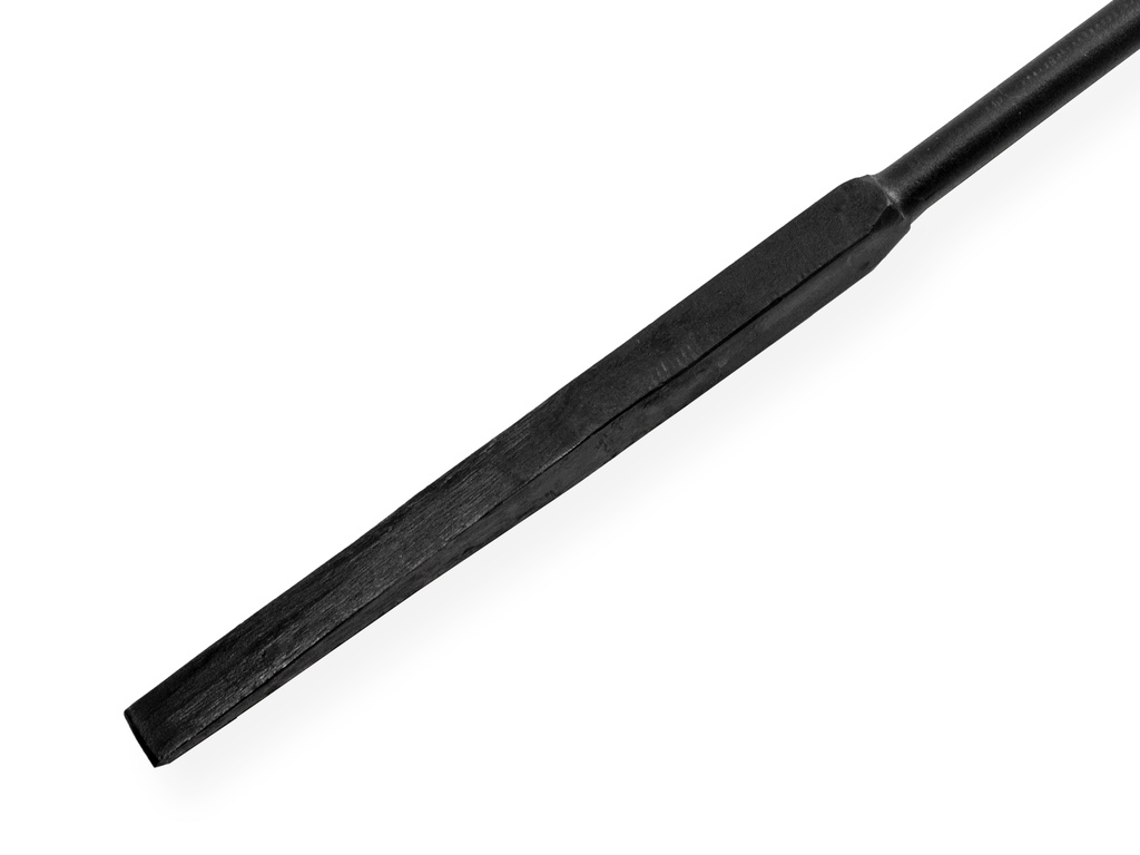 Stootijzer 135 cm met platte beitel en knop, onderzijde 55 cm vierkant met wigpunt