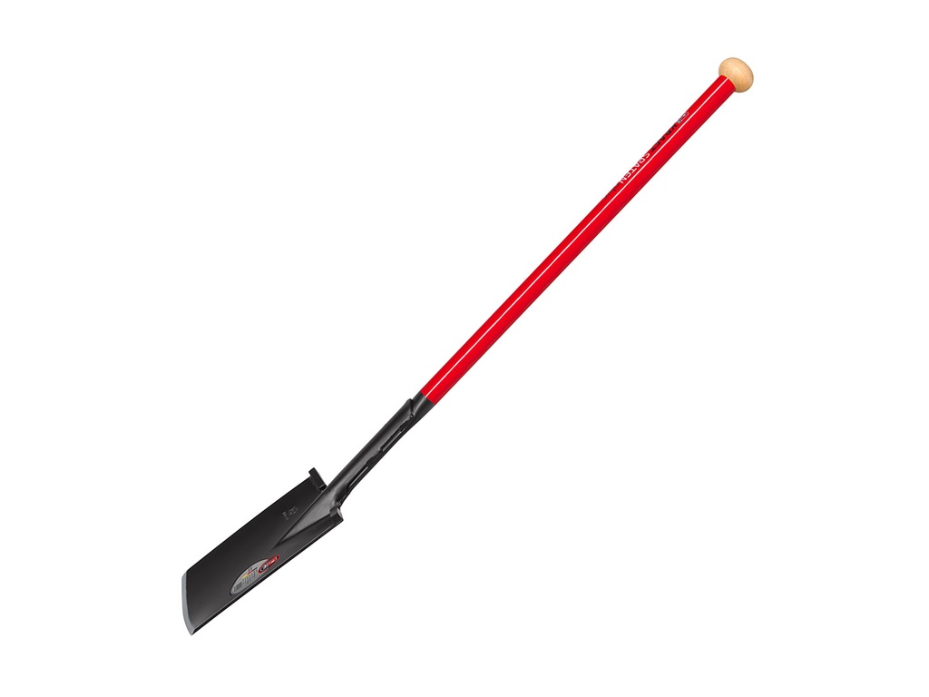 Krachtspade IDEAL met OPSTAP, stalen knopsteel 92 cm en hardhouten knop