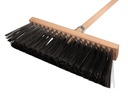 Straatbezem SOLIDE PVC zwart 40 cm, vezeldikte 1,5 mm, vlakke kap met TAUARI steel 160 x 2,8 cm