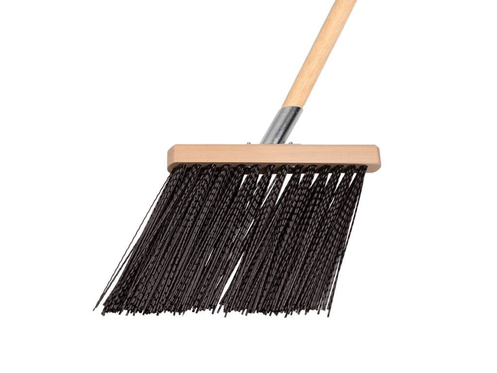 Gootbezem SOLIDE PVC gegolfd zwart, met stokhouder en ATLAS steel 140 x 2,8 cm