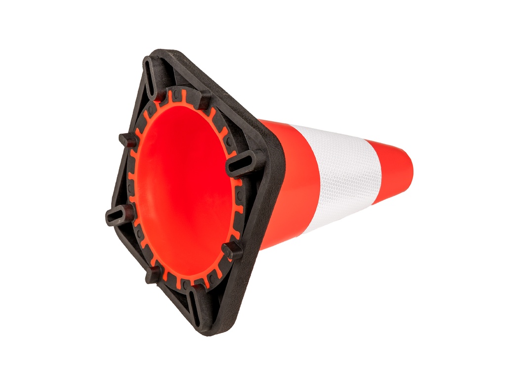 Pilon - Verkeerskegel LABORA 32 cm PE, oranje met witte band, verzwaarde voet