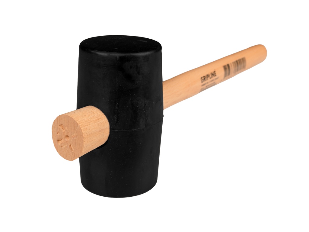 Rubberhamer GRIPLINE nr. 3 hard, 650 gram Ø 75 x 130 mm, met ESSEN steel