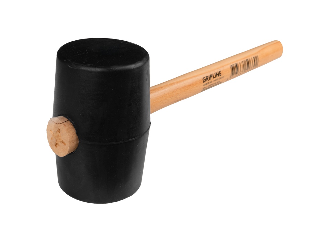 Rubberhamer GRIPLINE nr. 4 hard, 1,2 kg Ø 90 x 140 mm, met ESSEN steel