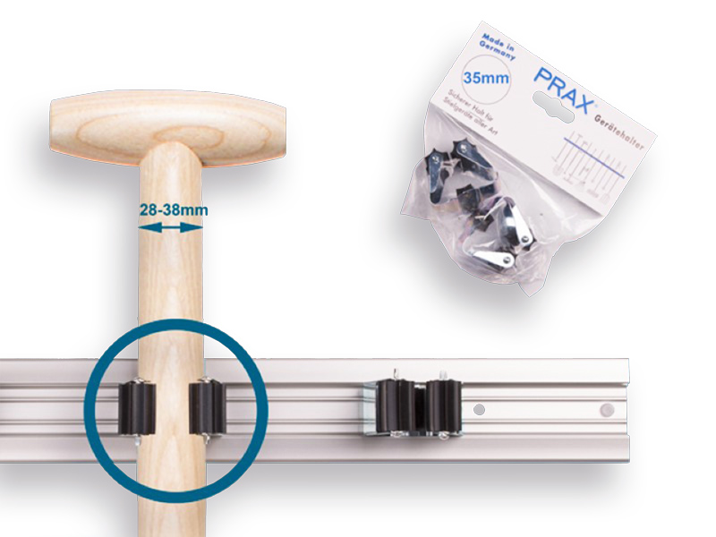 Steelklem PRAX rond 35 mm (per 2 stuks in blisterverpakking)