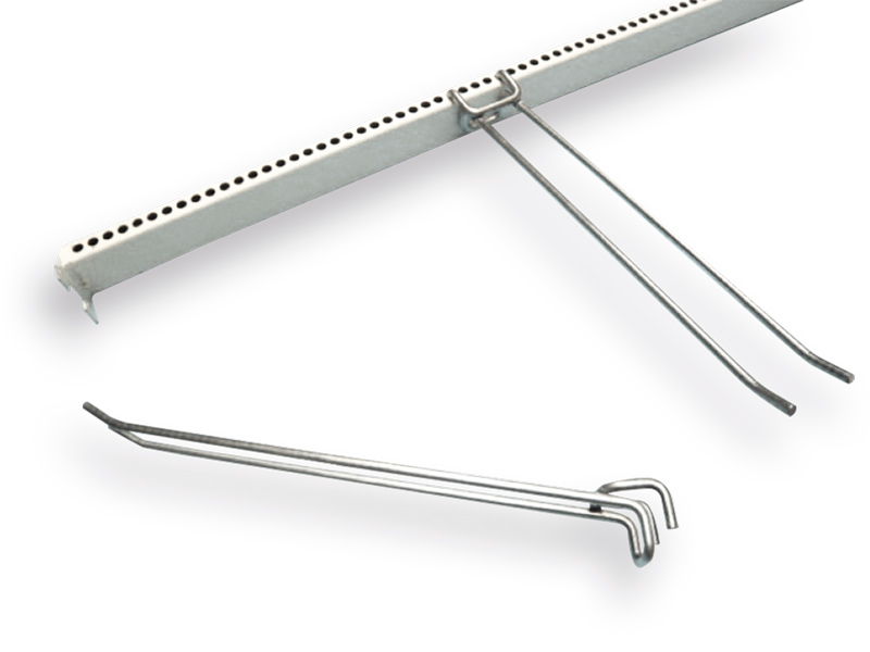Haak 40 cm dubbel voor kruksteel, voor draagbalk