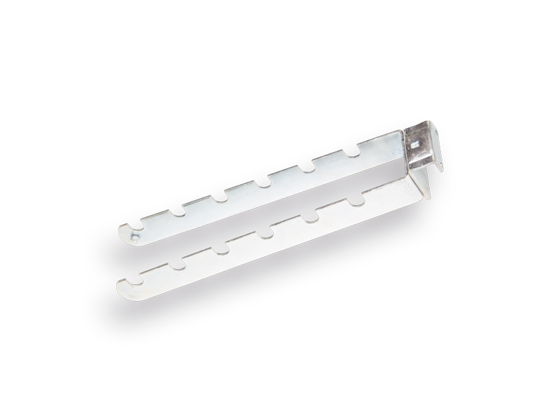 Haak gekarteld voor batsen - spaden - vorken, voor draagbalk RAL 9006