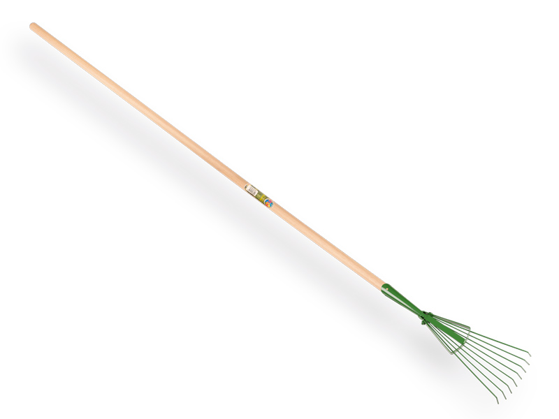 Bladhark PROFI-Plus, 8 ronde tanden, verenstaal, met IKAPE steel 150 x 2,8 cm. FSC 100%