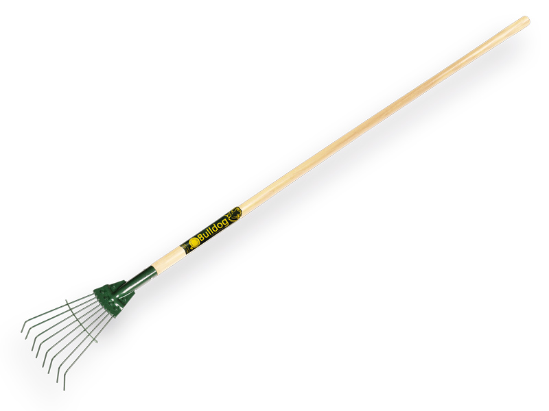 Bladhark BULLDOG Springbok 8 ronde tanden, verenstaal, met gelakte ESSEN steel 135 x 3,0 cm
