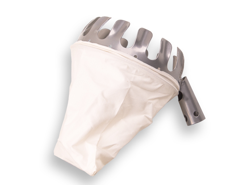 Fruitplukker staal met katoenen zak, zonder steel