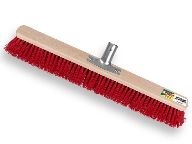 Stalbezem SOLIDE PPN rood 60 cm, met stokhouder, zonder steel. FSC 100%