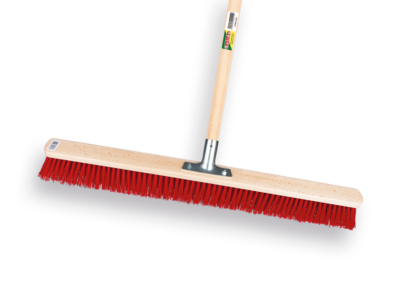 Stalbezem SOLIDE PPN rood 80 cm, met stokhouder en IKAPE steel 150 x 2,8 cm. FSC 100%
