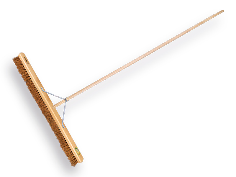 Zaalveger VERO 1510 kokos 100 cm, vlakke kap, IKAPE steel 160 x 2,8 cm en brede stokhouder