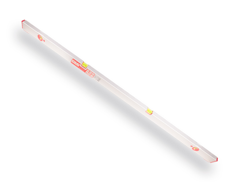 Stelwaterpas BMI 150 cm, dikwandig aluminium, met stelvoetjes en 4 libellen