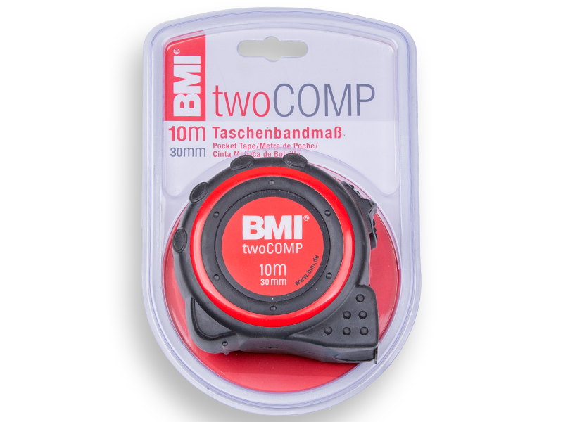 Rolbandmaat BMI Twocomp 10 meter x 30 mm, ABS behuizing