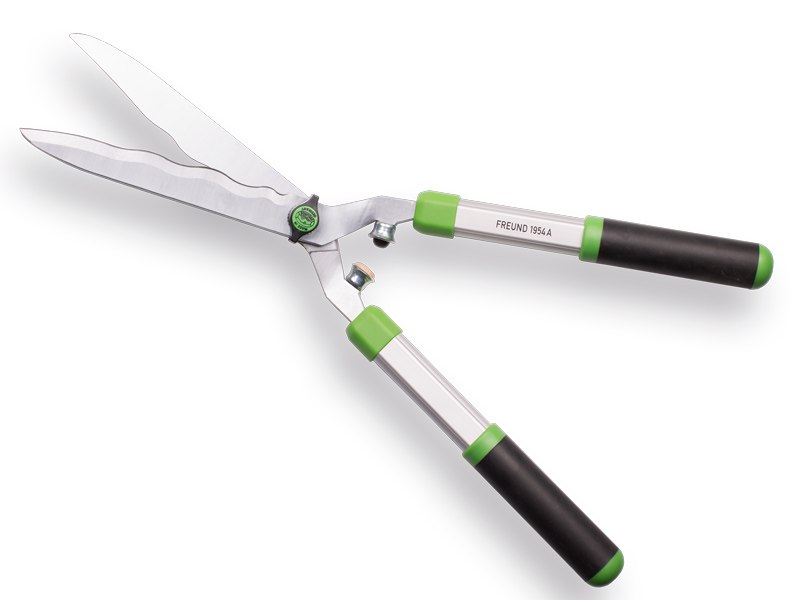 Heggenschaar FREUND 1954 A 62 cm, blad 24 cm golfsnede, aluminium grepen