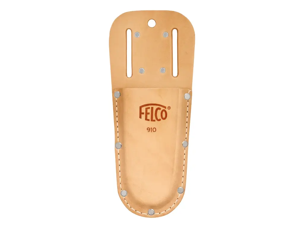 Lederen holster FELCO 910, met riemlussen en metalen riemclip