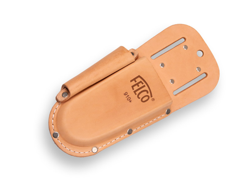 Lederen holster FELCO 910+, riemlussen en riemclip, houder voor 903 slijpsteen