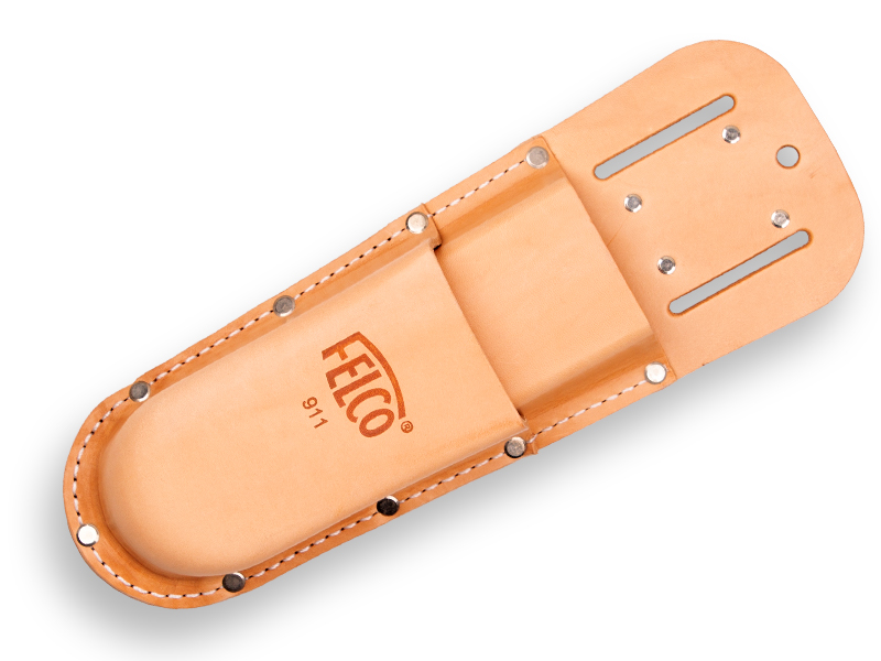 Lederen holster FELCO 911 dubbel, riemlussen en riemclip, 2 vakken achter elkaar