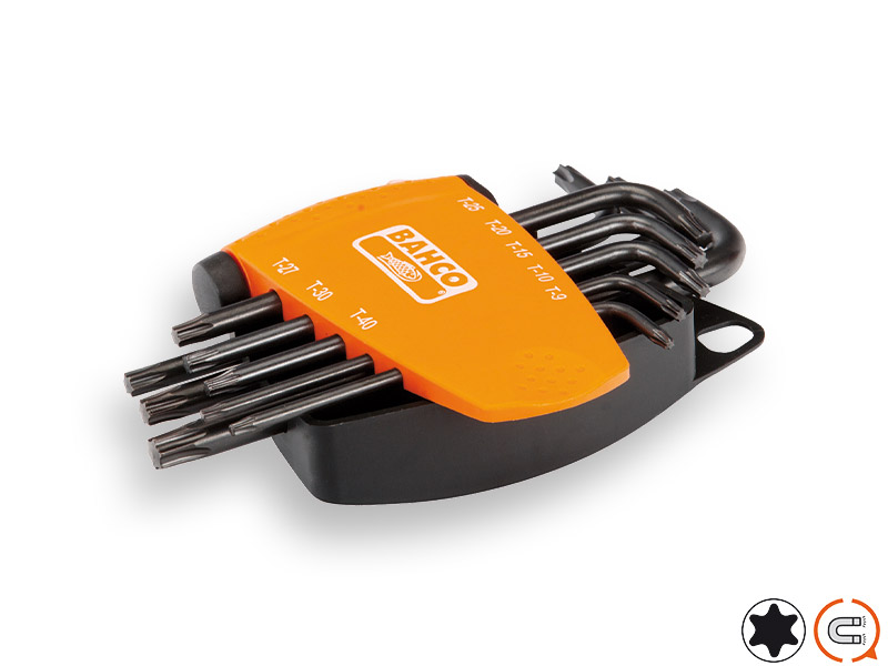 Stiftsleutelset BAHCO TORX® 8-delig, T9-T10-T15-T20-T25-T27-T30-T40