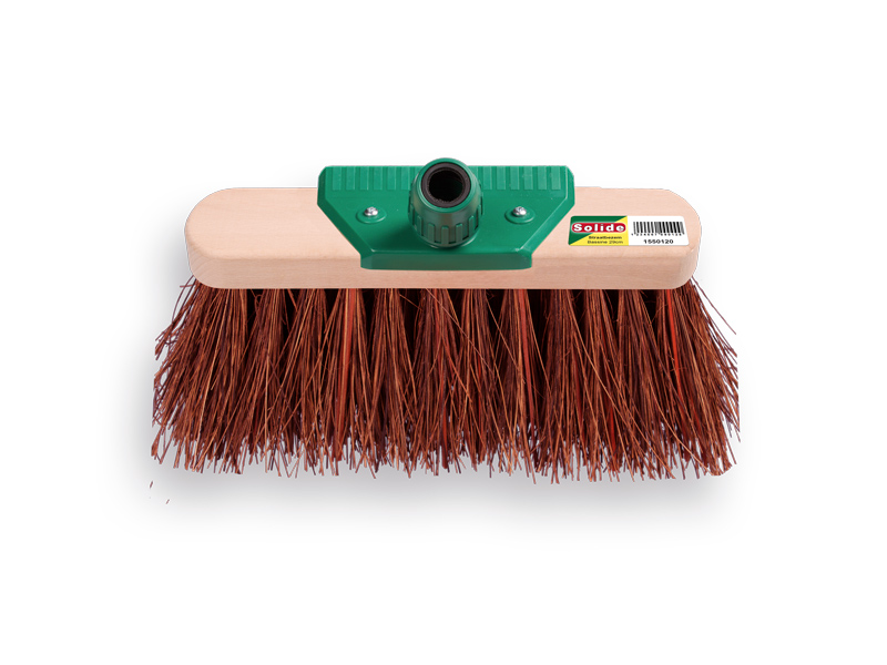 Straatbezem SOLIDE geoliede bassine 29 cm, vlakke kap, met EASY-FIT steelverbinding, zonder steel. FSC 100%