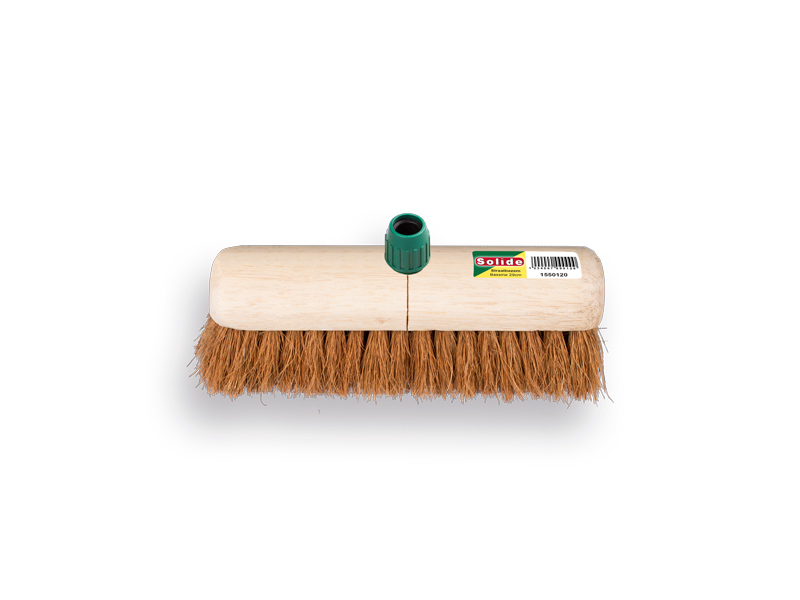 Zaalveger SOLIDE kokos 29 cm, ronde kap, met EASY-FIT steelverbinding. FSC 100%