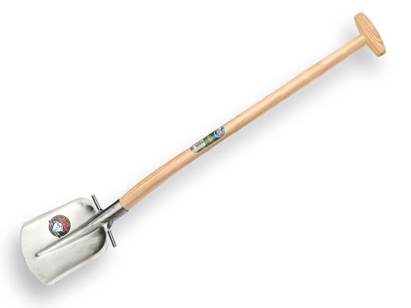 Steekbats ATLAS DIAMANT 1/4 000 gehard, gepolijst, RONDE OPSTAP, met ATLAS schopsteel 100 cm gebogen