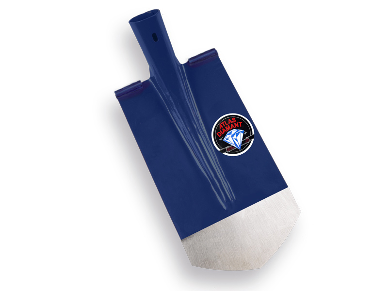 Kabelschop ATLAS DIAMANT 16 cm 3/4 blauw, onderkant spits, RONDE OPSTAP, gehard en gepolijst, zonder steel