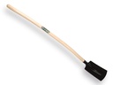 Kabelschop ATLAS 16 cm 1/2 zwart, onderkant recht, extra gehard, met ATLAS batsesteel 130 cm