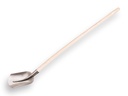 Schepbats 3/4 00, blank gelakt, met PE Import batsesteel 130 cm gebogen