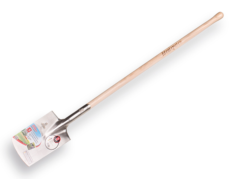 Spade IDEAL 1001 nr.2 gepolijst, met ESSEN knopsteel 110 cm, bladmaat 18 x 28 cm