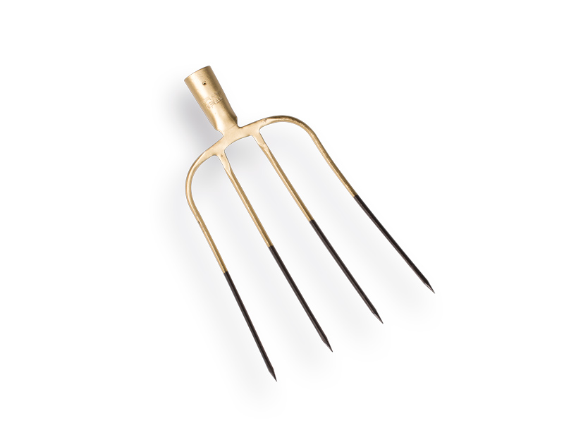 Mestvork OFFNER 4 tands brons met dul, zonder steel