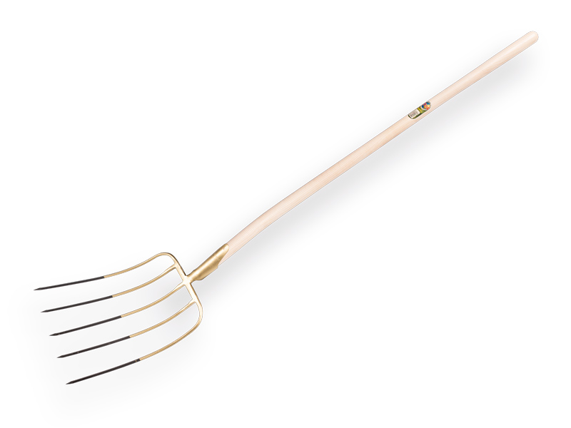 Bladvork OFFNER 5 tands met veerdul, 45 cm lang, met ATLAS batsesteel 130 cm