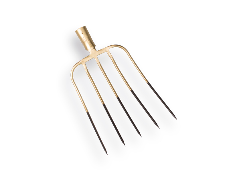 Mestvork OFFNER 5 tands brons met dul, zonder steel