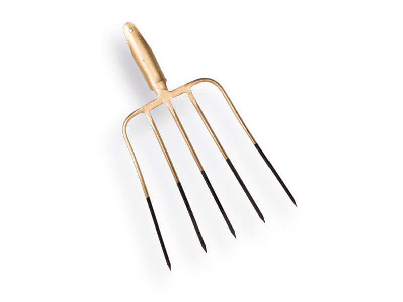 Mestvork OFFNER 5 tands brons met lipdul, zonder steel