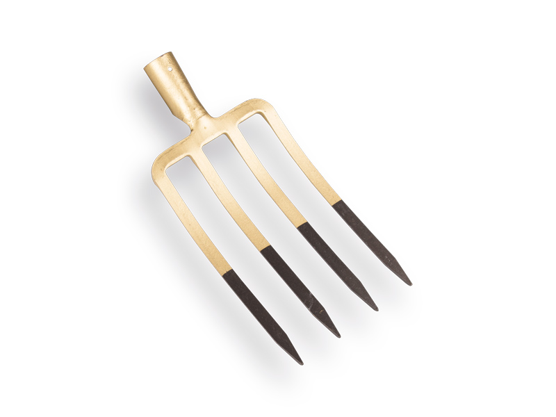 Spitvork OFFNER 4 tands brons, met dul