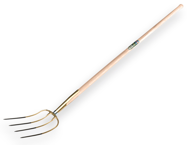 Mestvork OFFNER 4 tands brons, met ATLAS knopsteel 135 cm
