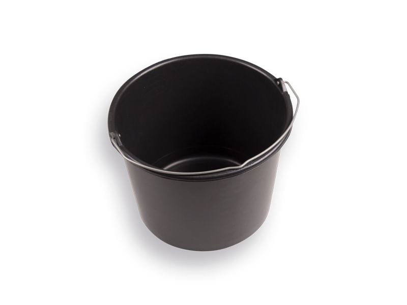 Bouwemmer GRIPLINE 12 liter, zwart met hengsel