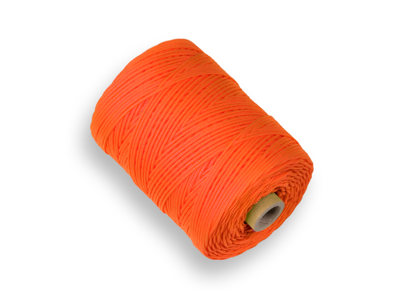 Uitzetkoord LABORA fluor oranje 1,4 mm 200 meter, gevlochten nylon koord